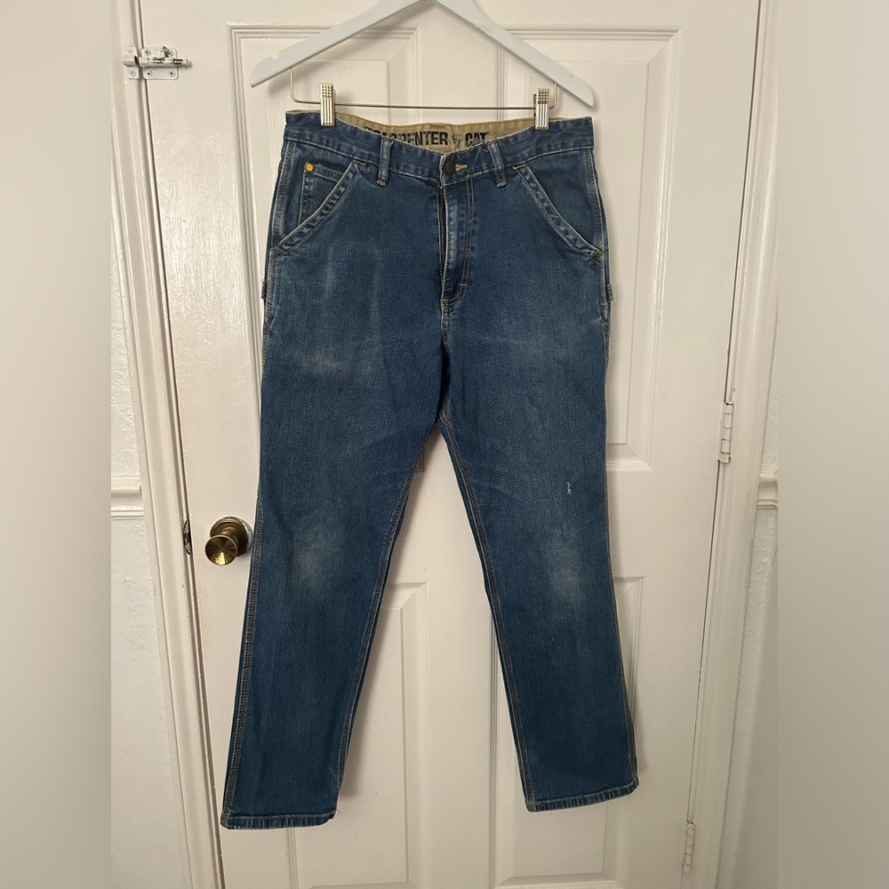 Caterpillar Men's Straight Leg Blue Denim Jeans